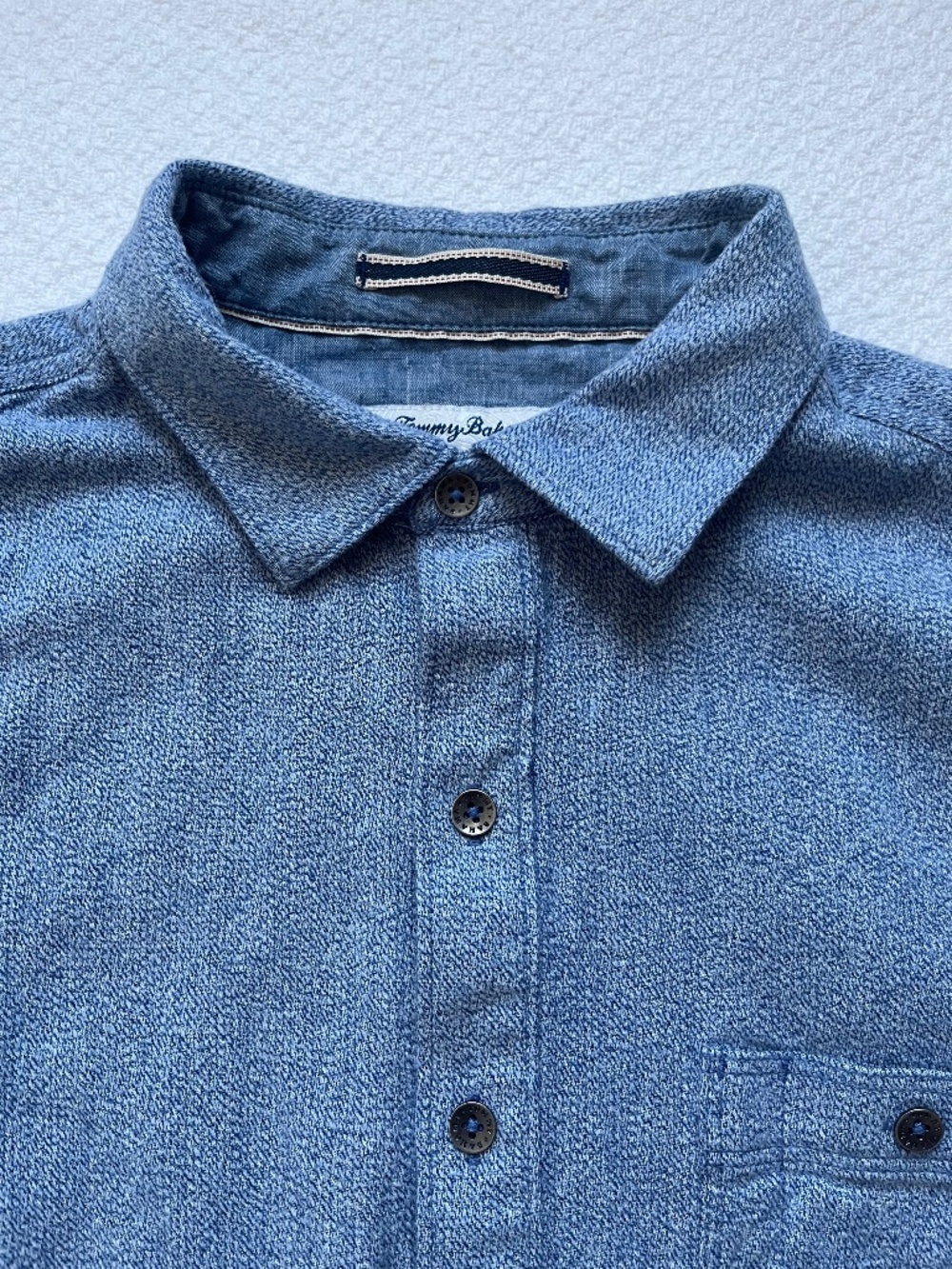 Tommy Bahama Flannel Mens Shirt Size L Blue Casual Classic Button Down Shirt